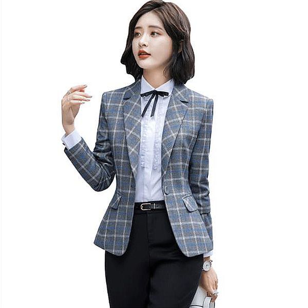 

casual plaid blazers jacket women fashion small suit loose coat women office lady work business outwear 2019 spring autumn, White;black