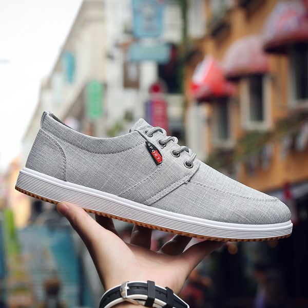 

men's casual shoes 2019 spring and autumn canvas shoes breathable casual men's walking, Black