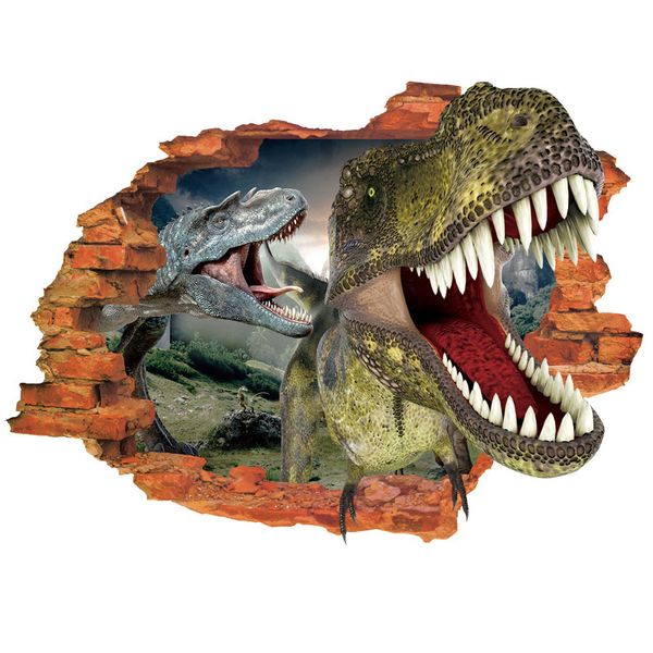 

cartoon removable jurassic animals 3d dino sticker painting picture 50x70cm toys for children room baby dinosaur wall stickers