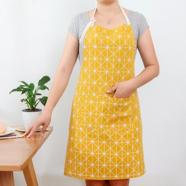 

nordic style adjustable cotton linen high-grade kitchen apron cooking baking waistband aprons avental delantal 70x60cm
