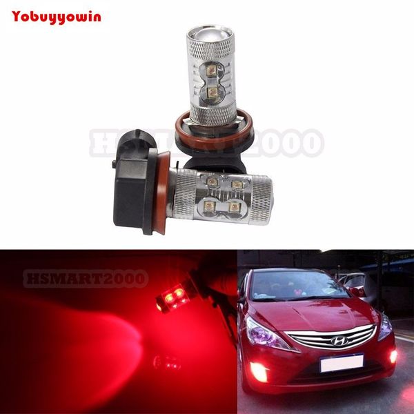

high power red h11 h8 60w cree chip led bulbs for car fog/drl/daytime running light with load resistors canbus for european cars