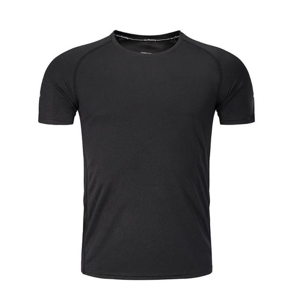 

ls278 fitness sports running t-shirt quick-drying moisture-absorbing men's solid color short-sleeved shirt, Black;blue