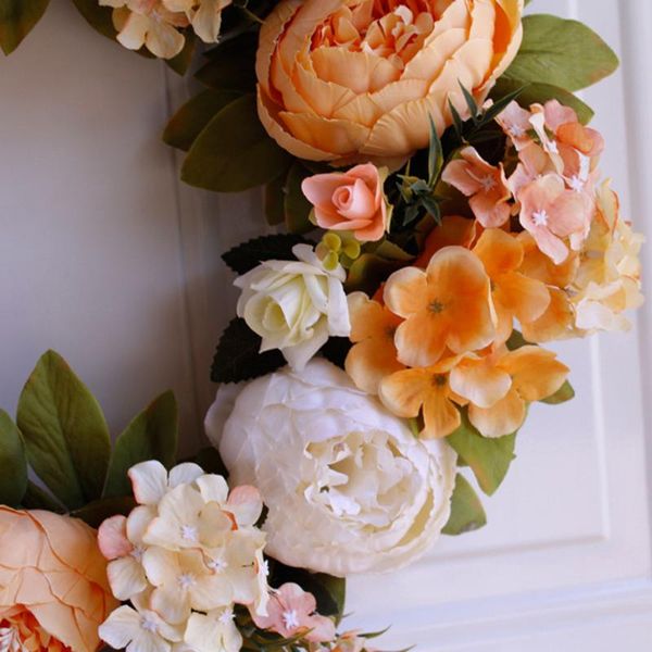 

1pc fake flower wreath artificial peony flowers wreath garland home wedding flower arrangement decor decoration