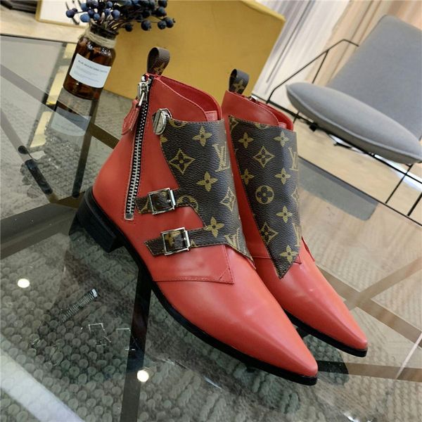 

new jumble flat ankle boot 1a588a ms. luxury boots designer shoes pointed boots fashion boots with box, Black