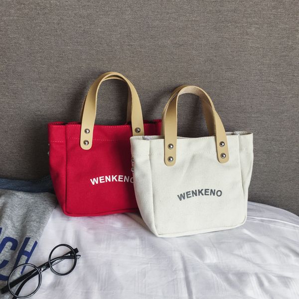 

new canvas bag female 2020 spring new korean alphabet sports bag shoulder messenger small square handbag
