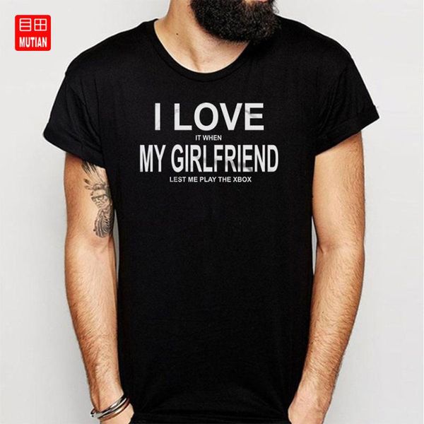 

i love my girlfriend videogame t shirt, White;black