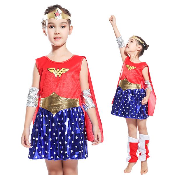 

kids super girls supergirl costume for halloween carnival party cosplaybirthday new year dress costumes, Black;red