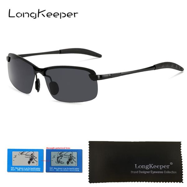 

longkeeper semi-rimless polarized sunglasses women men driving sun glasses vintage retro metal gafas de sol 3043, White;black