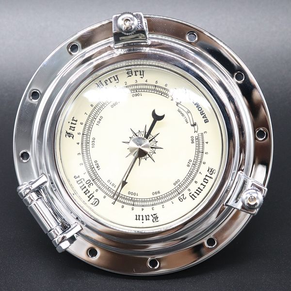 

silver marine boat rv yacht rome vintage barometer air gauge for navigation