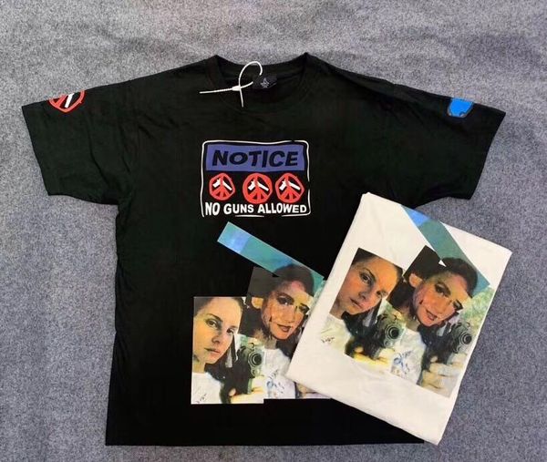 

asap rocky no guns in the wild hidji films casual loose t shirt for men women summer style tees fashion loose t-shirt gunn, White;black
