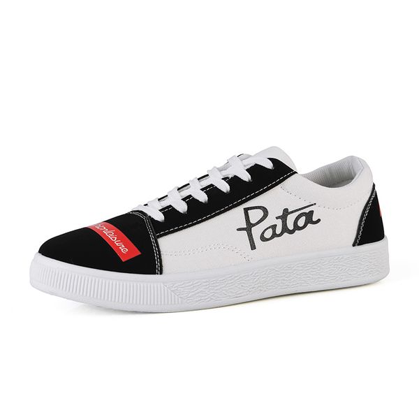 

classic couple pata canva shoes flat shoes classic white black autumn walking luxury mens womens casual shoes