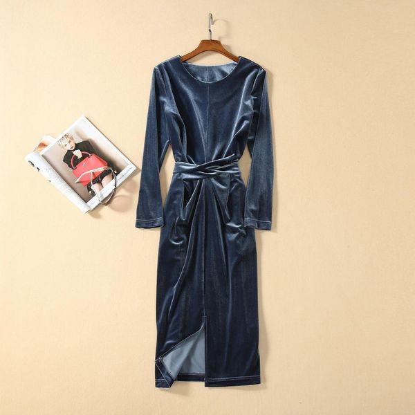 

2019after the new bow velvet dress and long sections 1130, Black;gray