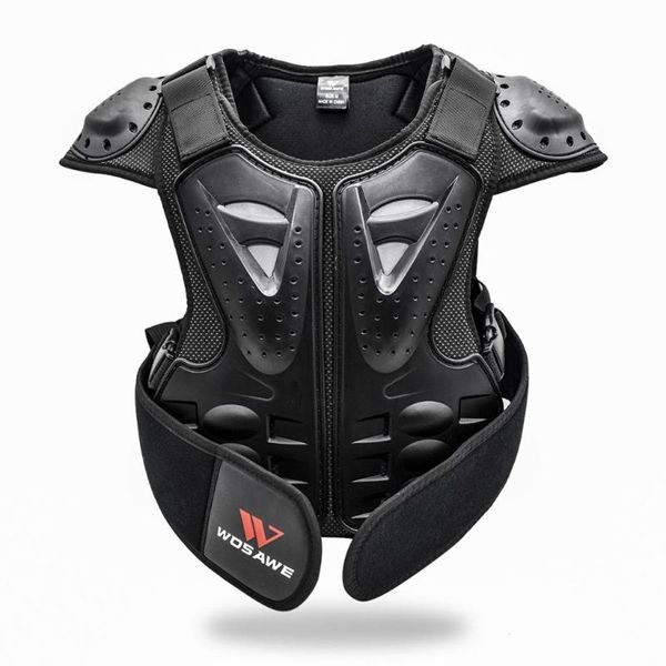

elbow & knee pads kids chest back spine protector dirt bike motocross body guard vest, Black;gray
