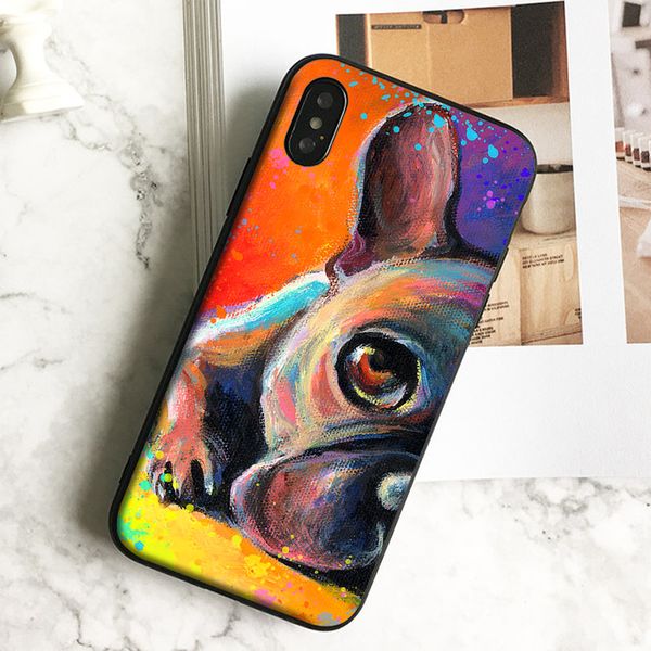 

capa luxury bulldog painting чехол для телефона iphone 11 pro xs max xr 8 7 6s plus 5 se case мягкий черный силиконовый чехол tpu