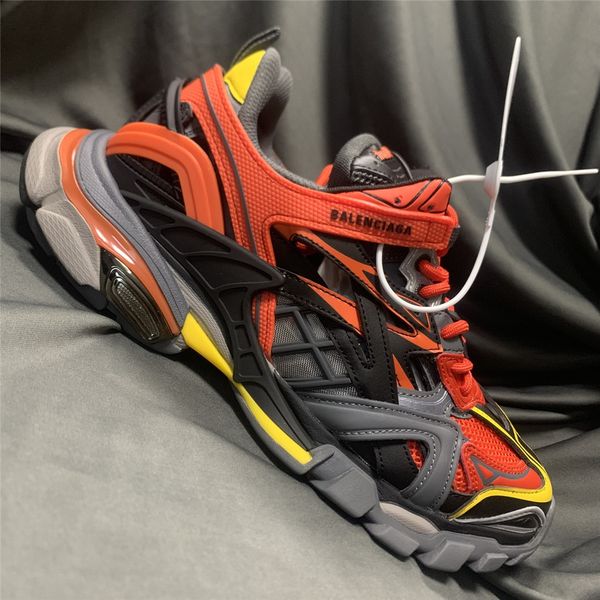 

fast delivery original fashion luxury platform men and women shoes wild vintage track3.0 breathable mesh casual sneakers 04, Black