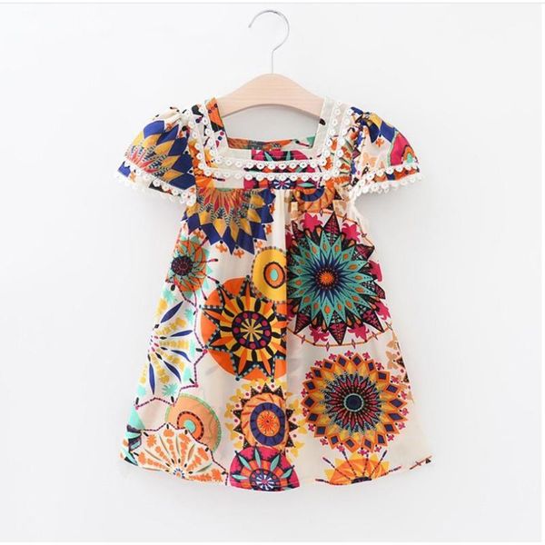 

toddler kids baby girls ruffle lace sunflower floral princess dresses outfits, Red;yellow