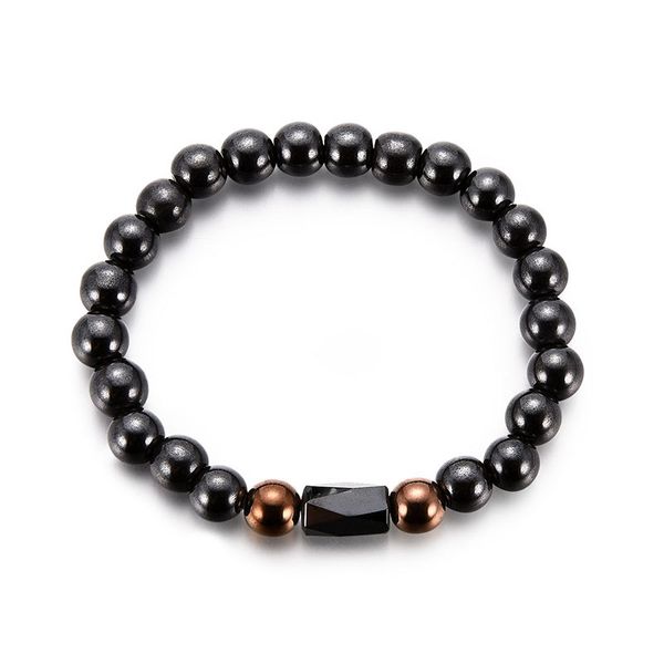 Black Crystal Hematita Ímã Magnético Strands pulseira pulseira de pulseira hip hop jóias frisadas pulseiras de gota