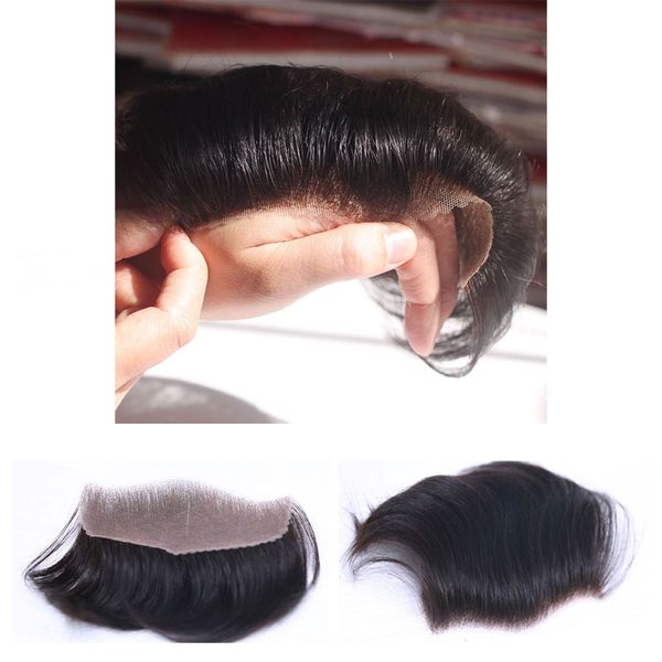 2020 Swiss Lace Real Virgin Human Hair Piece Silk Base Toupee