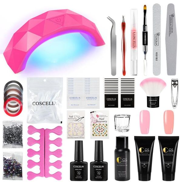 

coscelia kit manicure set 9w uv led lamp 15ml quick building for nail extension dry builder nail tools