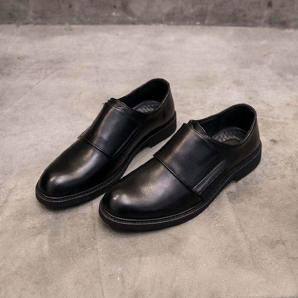 

yomior 2019 new pointed toe slip-on black leather shoes british business office dress men shoe spring wedding oxfords breathable