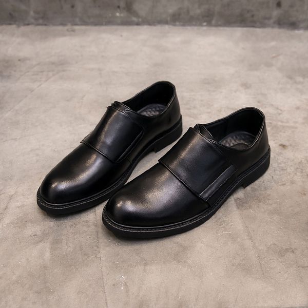 

yomior 2019 new pointed toe slip-on black leather shoes british business office dress men shoe spring wedding oxfords breathable