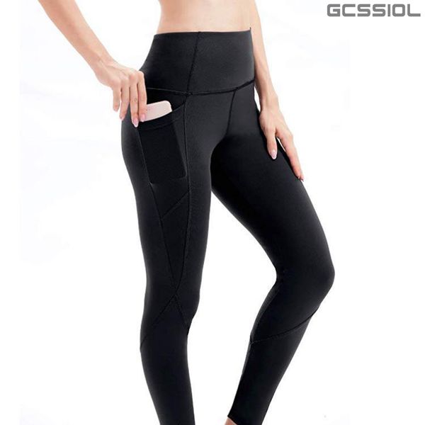 

sports legging pocket for women new female stretch pants plus size elastic fitness leggings fashion high waist pencil pants, White;red