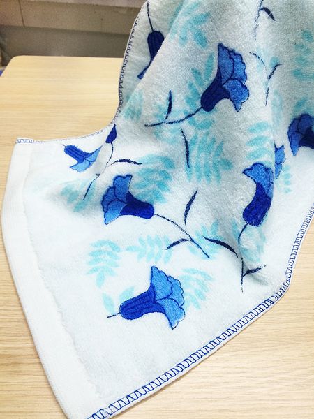 

2019 new 1pc lower price 34*74cm 100% cotton face towel flowers printed hand towel plain dyed washcloths brand soft towels