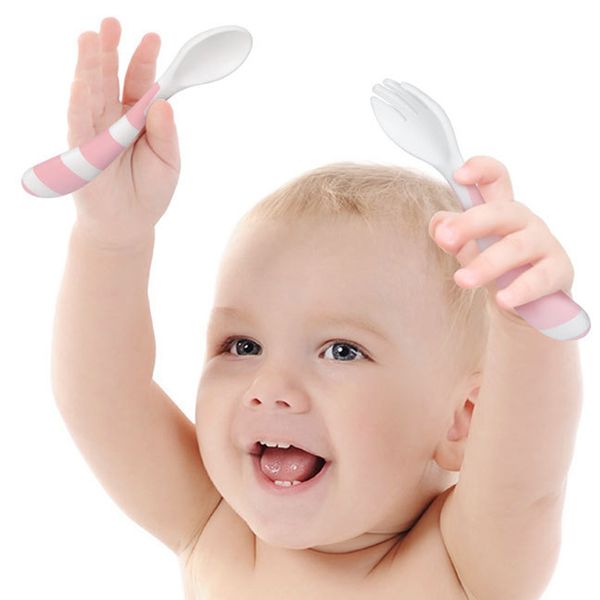 

Infant Learning Eating Cutlery Tableware Set Baby Eating Training Fork Spoon Set Food Supplement Spoon Baby Feeding Supplies