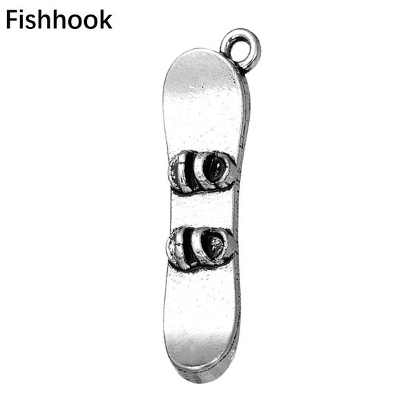 

fishhook 20pcs metal antique silver color plated snowboard winter sports charms