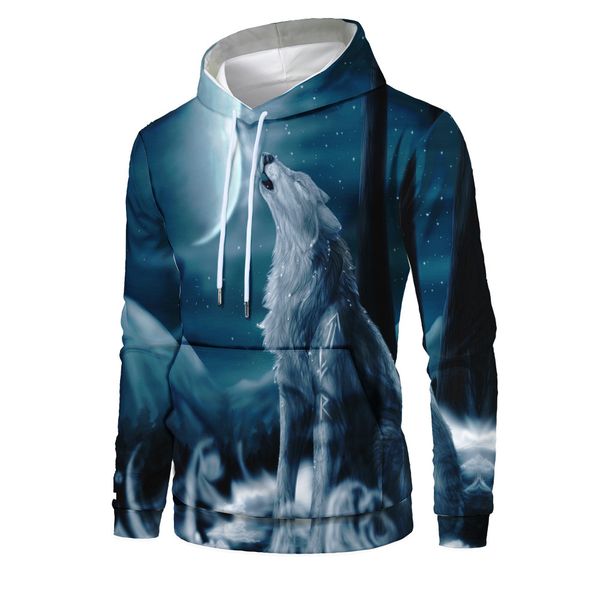

mens designer star wolf 3d digital printing fashion sweater, Black