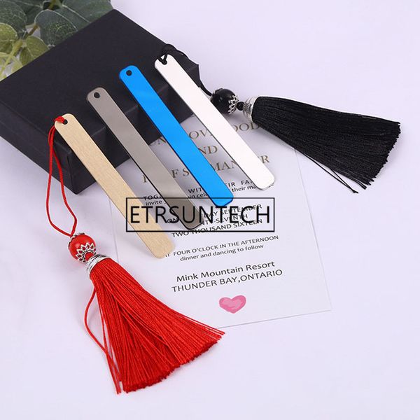 

100pcs classic chinese style stainless steel metal bookmark with tassel custom party favors and gifts