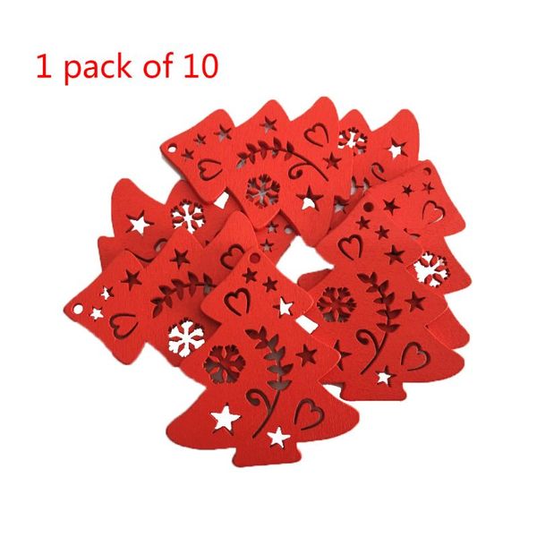 

10 pcs diy tower christmas tree creative wooden christmas tree pendant home decoration gift accessory ornaments chips