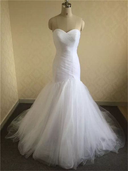 

new arrival ruched tulle mermaid wedding dress lace up white/ivory marry dresses bridal dresses vestido de festa curto, Black;gray