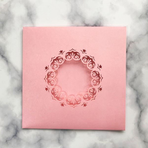 

25pcs/lot square laser cut flower lace pocket engagement wedding invitations card grand event anniversary party supplies, Black