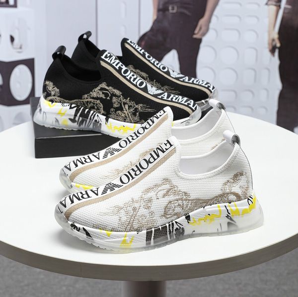 

2019 men's shoes high-end quality casual shoes 38-45 classic style flat shoes (with box, Red;white