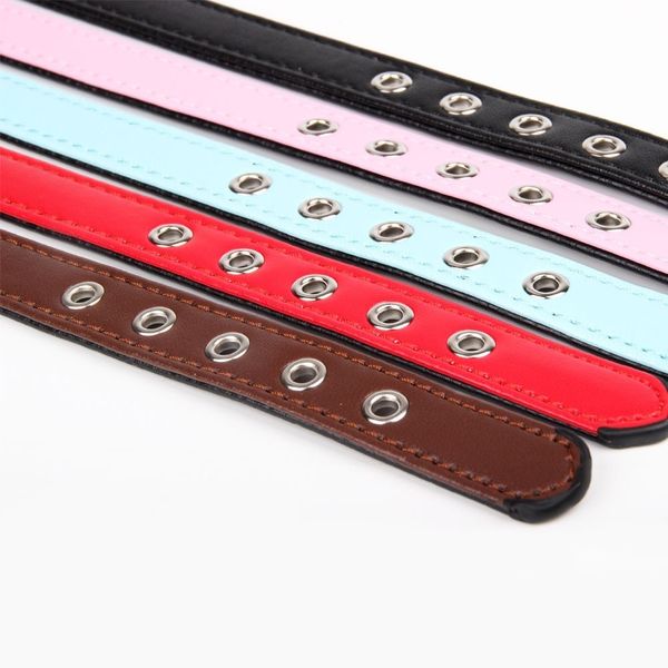 

yishanbangshui leather dog cat collar with bell padded cat necklace adjustable chihuahua puppy collars for small medium dog