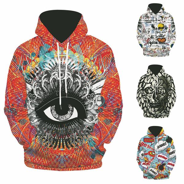 

hoodies mmen's autumn fashion 3d printing red hoodie hooded loose long sleeve sweatshirt 19aug22 p30, Black