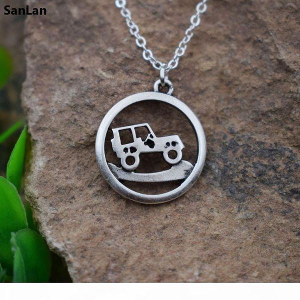 

wholesale road vehicle climber pendant charms jeep necklace for woman and men, Silver