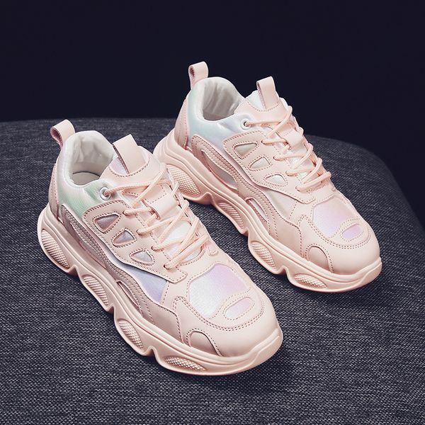 

net red dad women's shoes 2019 new super fire sports shoes with thick soles, Black