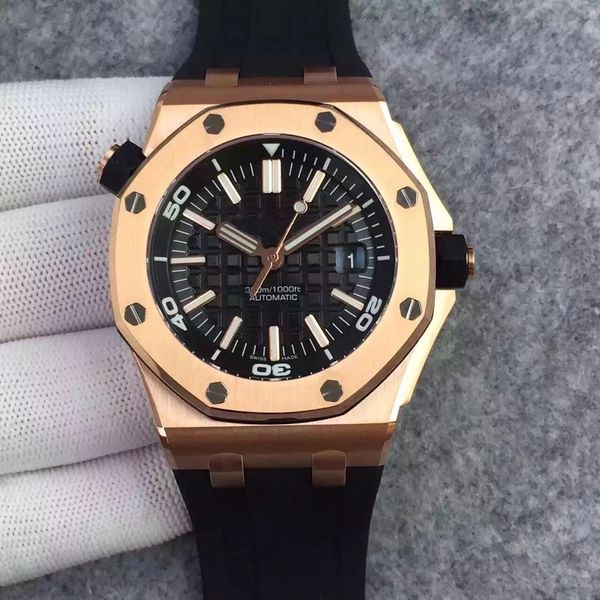 

Royal Oak Offshore Chronograph Секундомер Clad 42 Ginza Розовое золото Чехол Черный Циферблат Кожаны