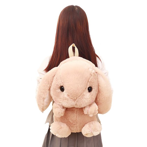 

Dropshipping LOLITA Plush Rabbit Long Ear Bunny Bag Plushie Doll Plush Toys Children Backpack for Girls Kids