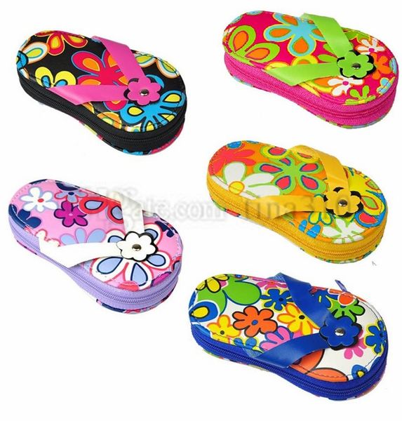 

new cartoon nail clipper flower slipper case nail tools kit 7pcs/set stainless steel scissors manicure tools set party favor 2926