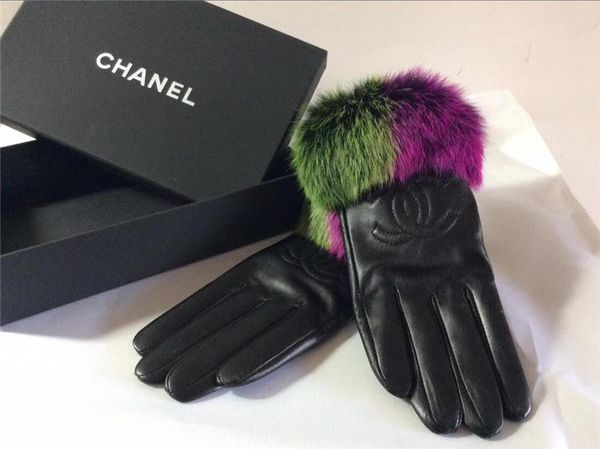 

Color Matching Gloves Высококачественные Кожаные Теплые женские Перчатки Осень Зима Спорт