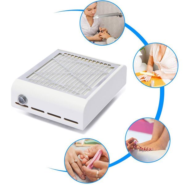 

strong power 40w nail fan art salon suction dust collector vacuum cleaner nail dust collector kg66, Silver