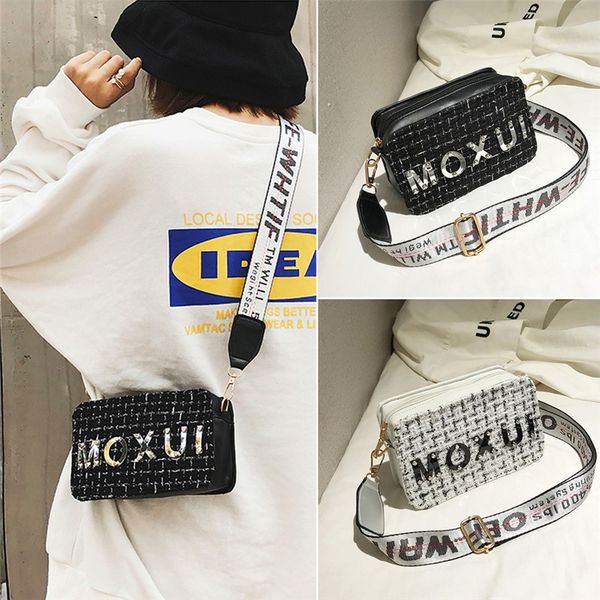 

women's fashion street style handsome letter printing small leather shoulder bag mobile phone crossbody bag