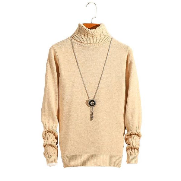 

mens 2018 sweater brand fashion mens winter warm pullover sweater male turtle neck slim fit knitting student knitwear pull homme, White;black