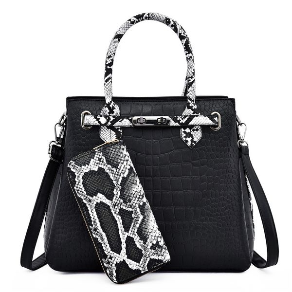 

2020 new fashion temperament handbag large capacity crocodile pattern shoulder diagonal bag women pu leather handbags