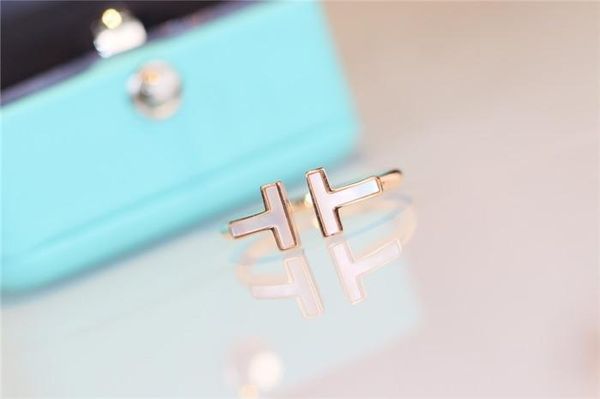 

luxury t rings sterling silver rings for women open rings designer letter t style wedding gift