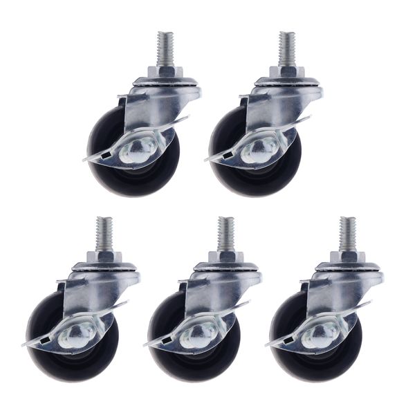 

5x 1.5in 360 degs swivel plate casters rubber wheels for rolling suitcase