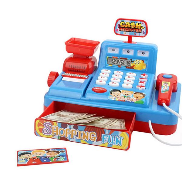 

kids cash register toy child simulated music light market cash register kids role play puzzle toy gift early educational toys